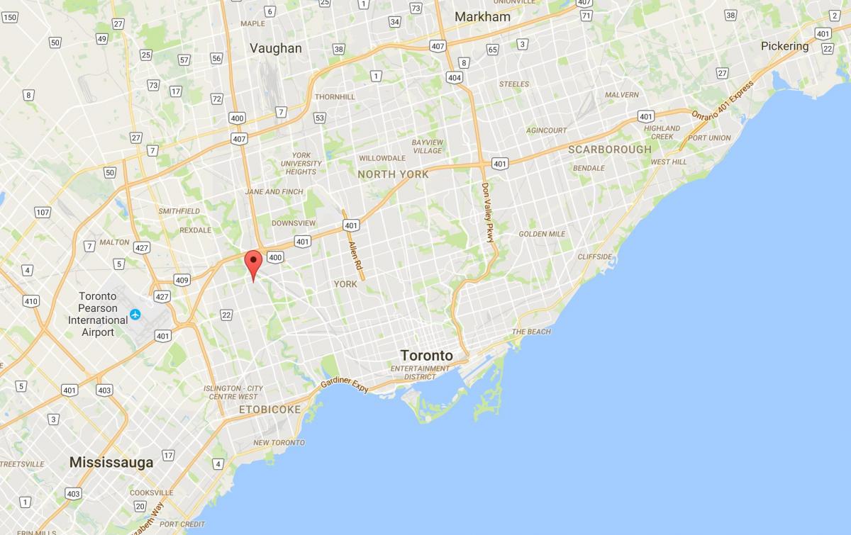 Mapa de Humber Alturas – Westmount distrito de Toronto