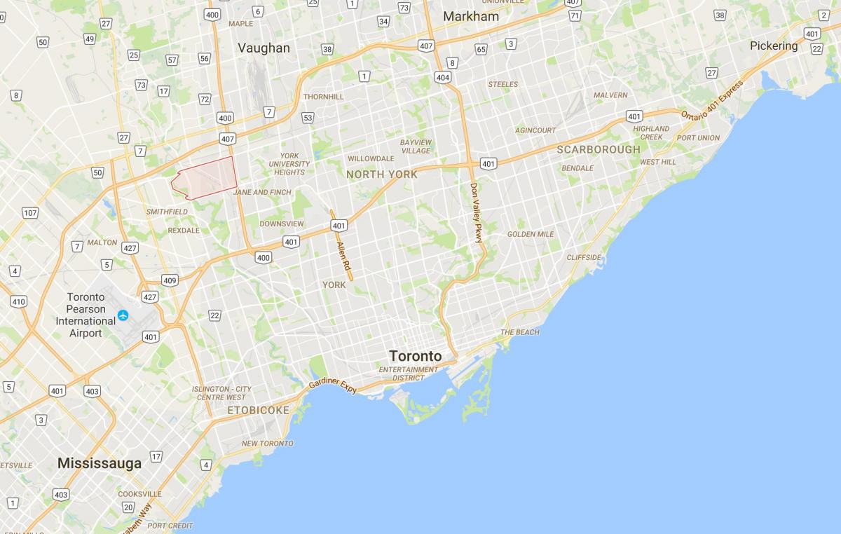 Mapa de Humber Cumbre del distrito de Toronto