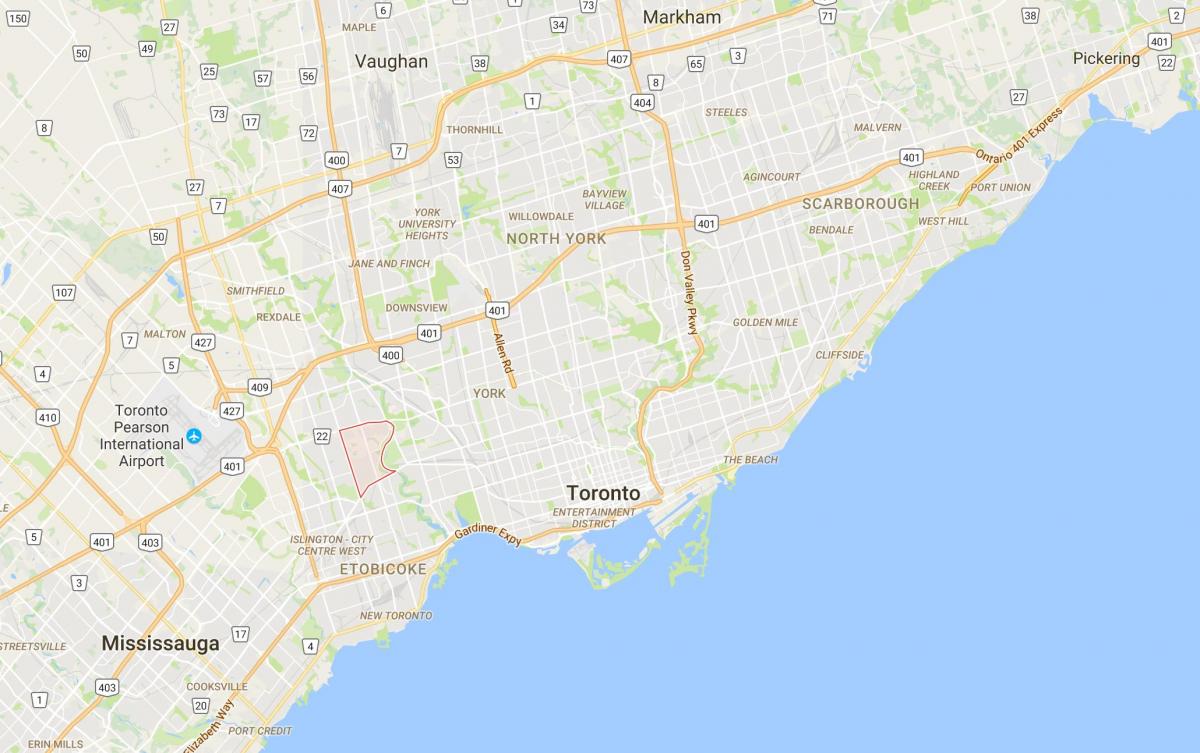 Mapa de Humber Valley Village, el distrito de Toronto