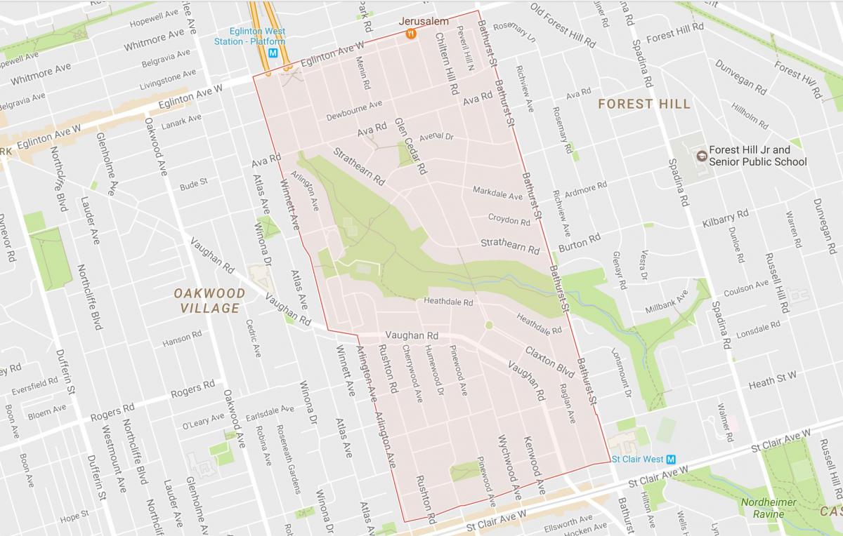 Mapa de Humewood–Cedarvale barrio de Toronto