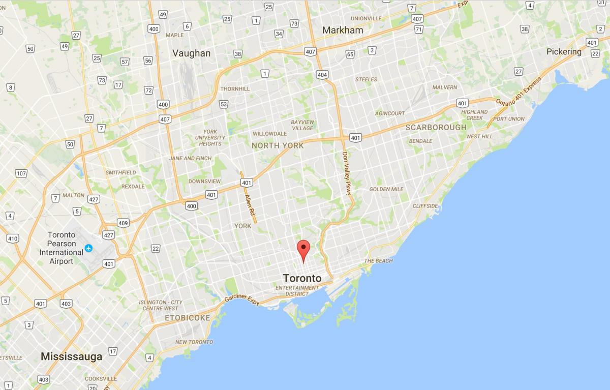 Mapa de la Iglesia y el Wellesley distrito de Toronto
