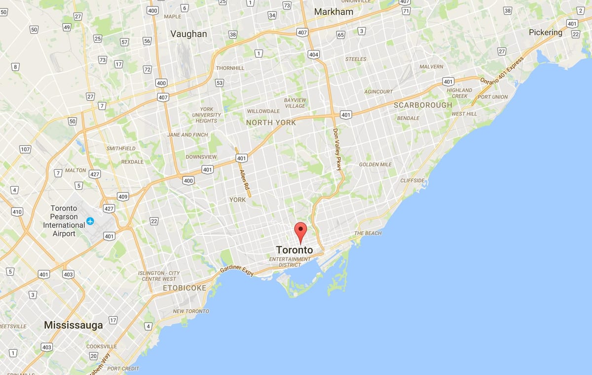 Mapa de Distrito de los jardines de Toronto
