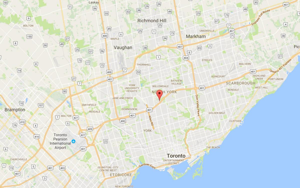 Mapa de la Armadura de las Alturas del distrito de Toronto