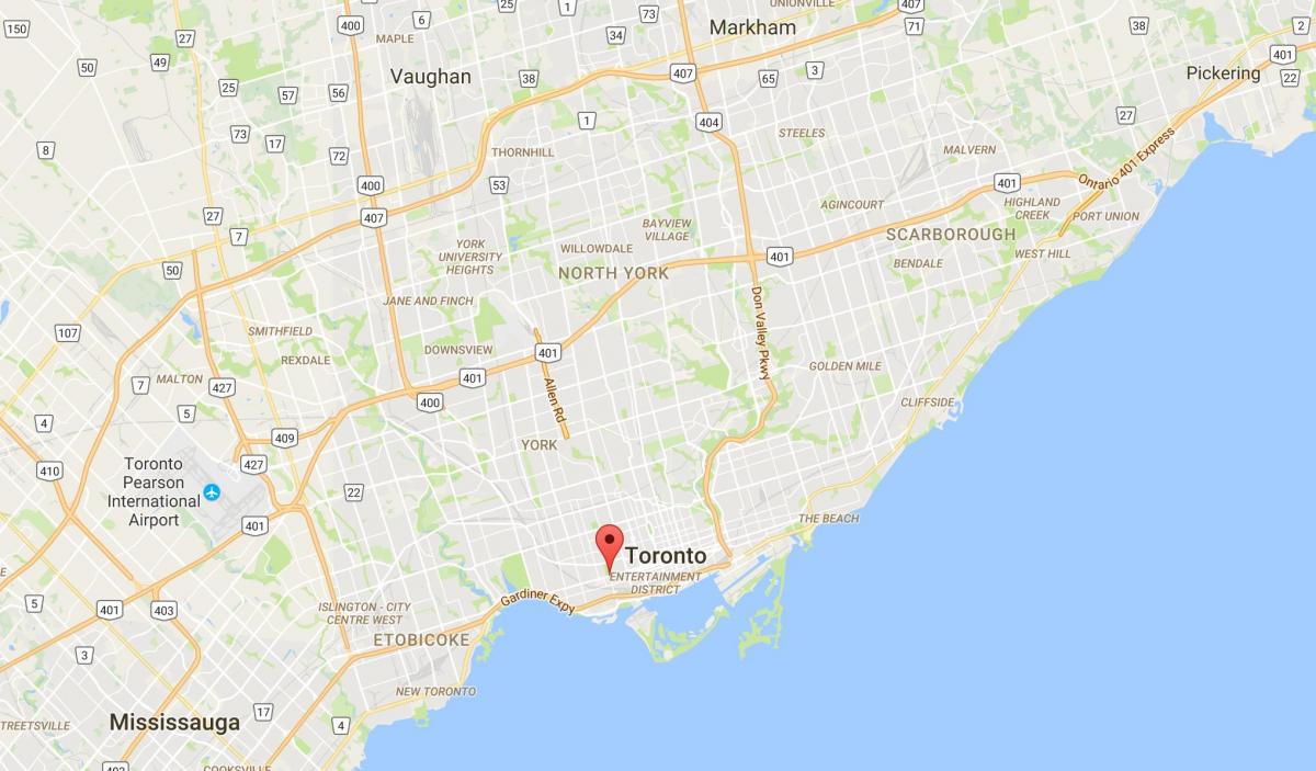 Mapa de Calle de la Reina del distrito Oeste de Toronto