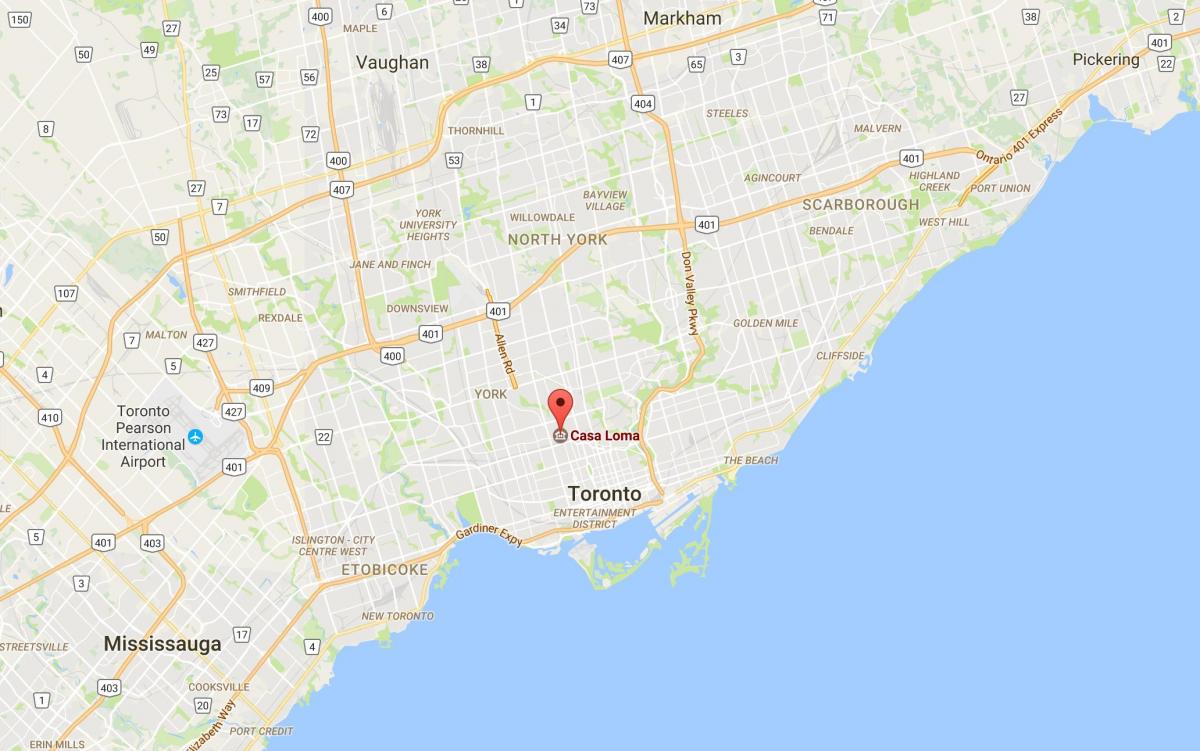 Mapa de la Casa Loma, distrito de Toronto