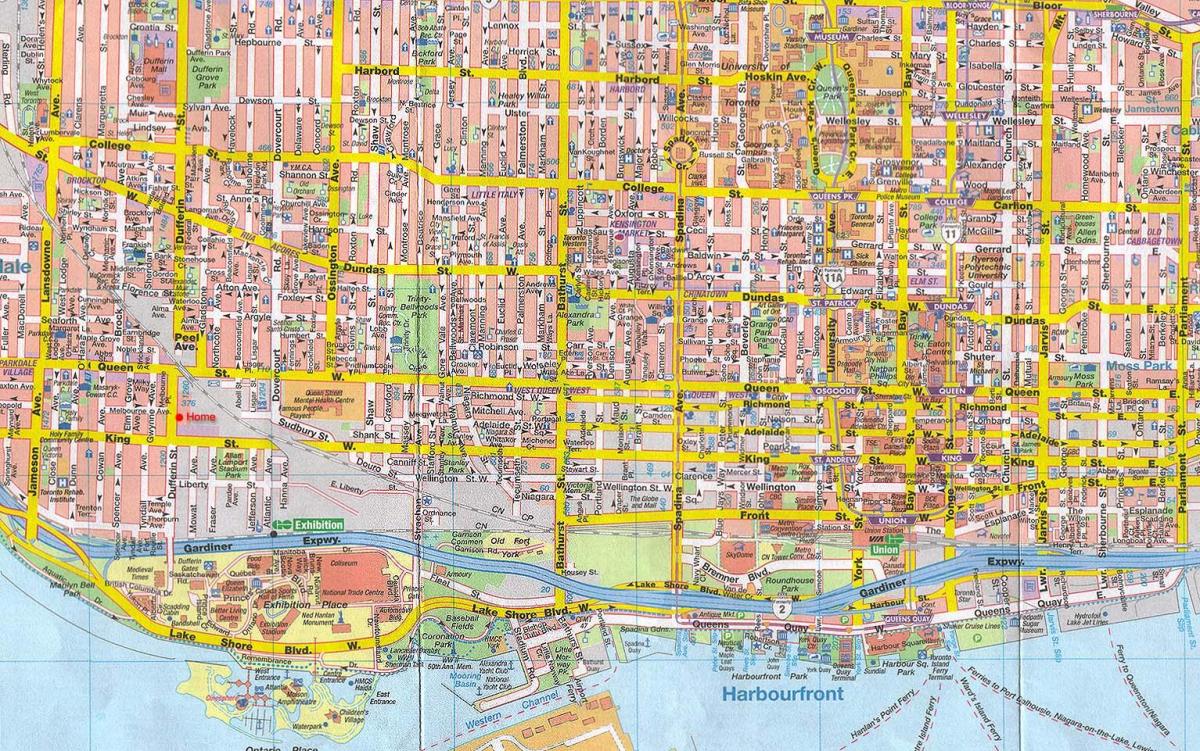 Mapa de la Ciudad de Toronto Canadá