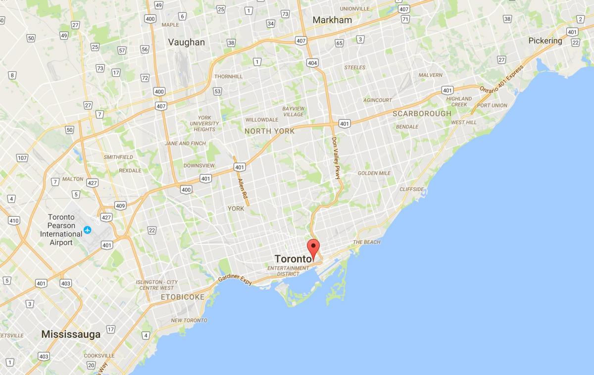 Mapa de la Destilería de Distrito del distrito de Toronto