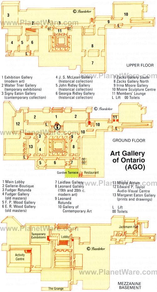 Mapa de la Galería de Arte de Ontario