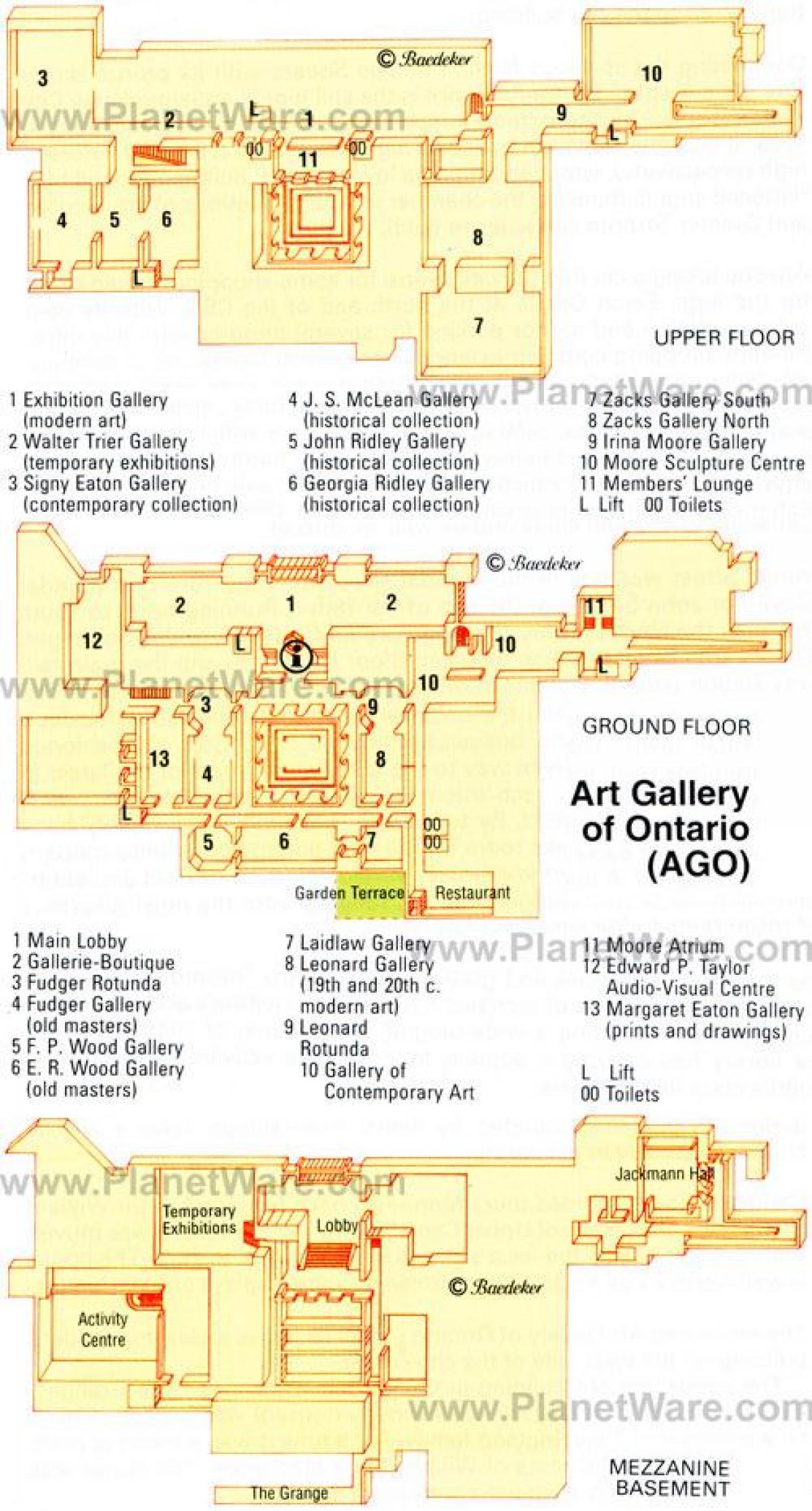 Mapa de la Galería de Arte de Ontario