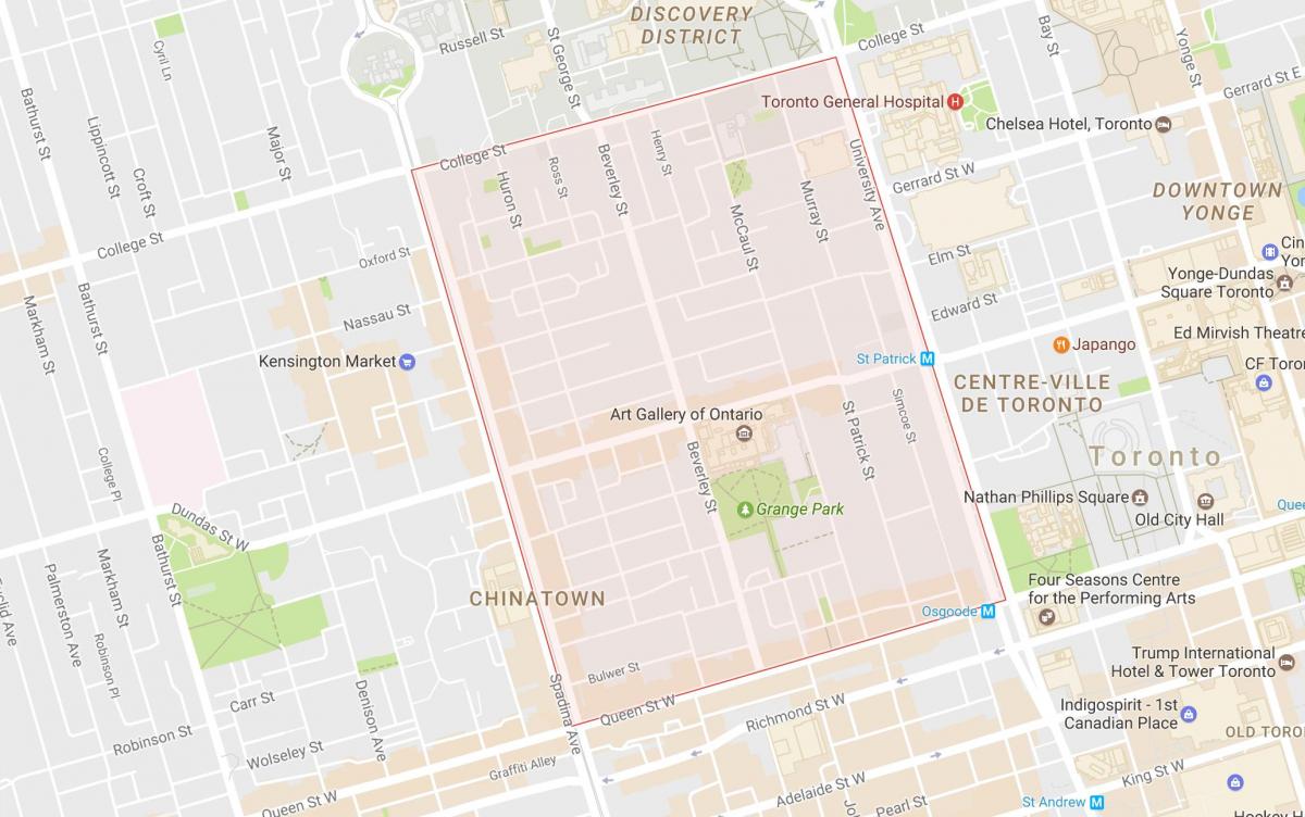 Mapa de la Grange Park barrio de Toronto