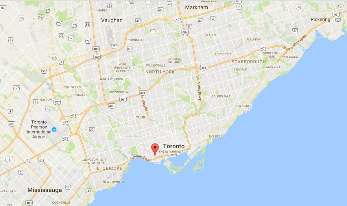Mapa de la Libertad Aldea del distrito de Toronto