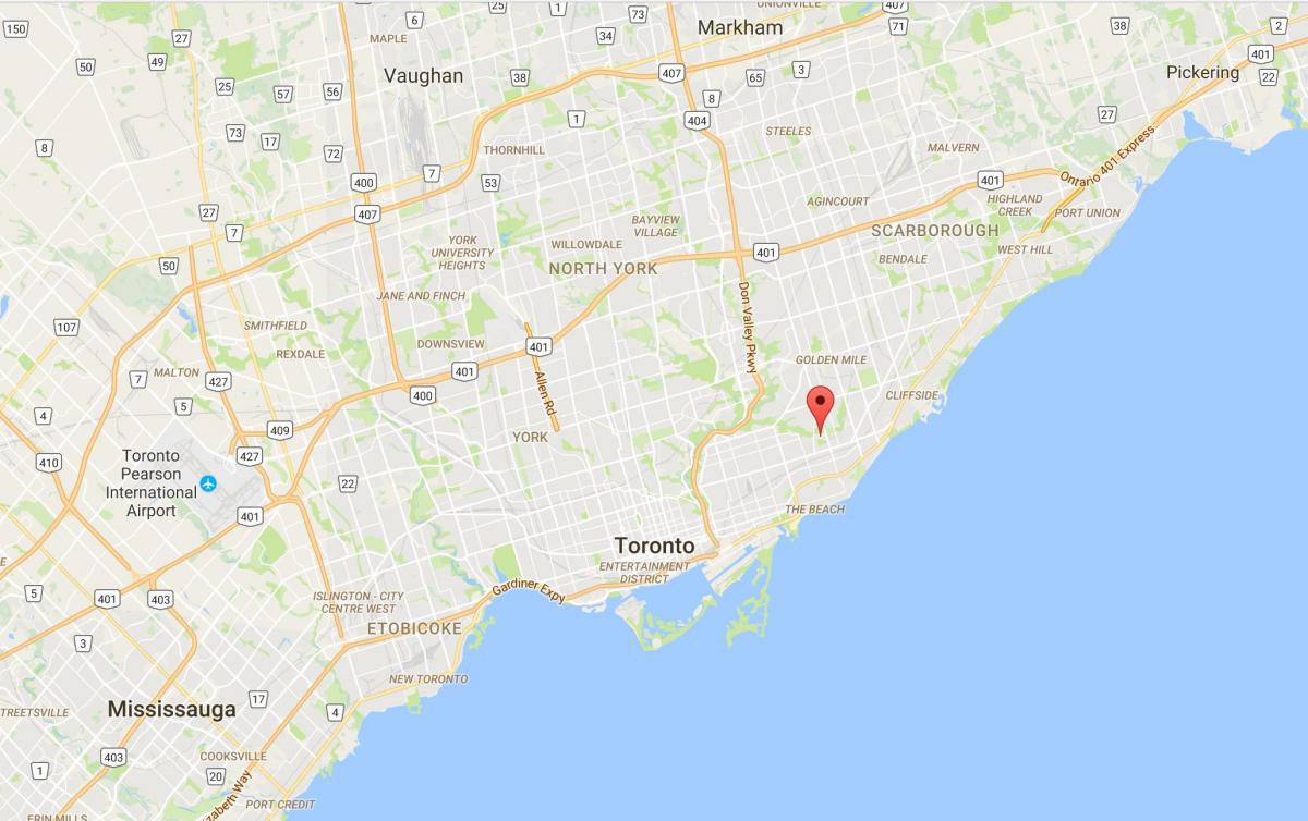 Mapa de la media luna de la Ciudad del distrito de Toronto