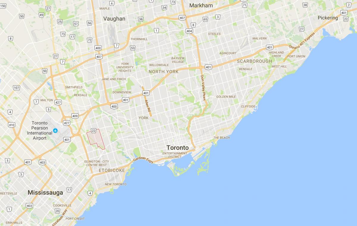 Mapa de la Princesa Jardines del distrito de Toronto