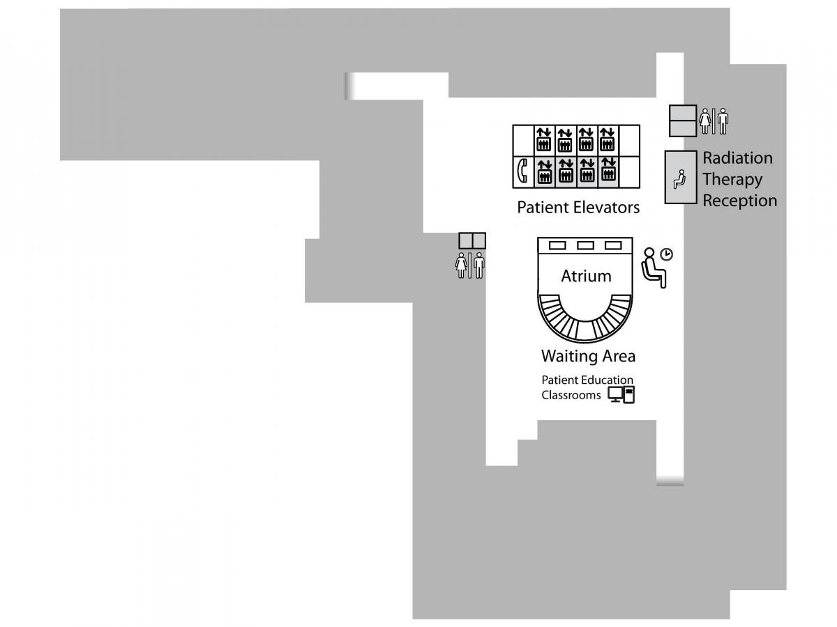 Mapa de la Princesa Margaret Cancer Centre de Toronto 1er piso de Abajo (B1)