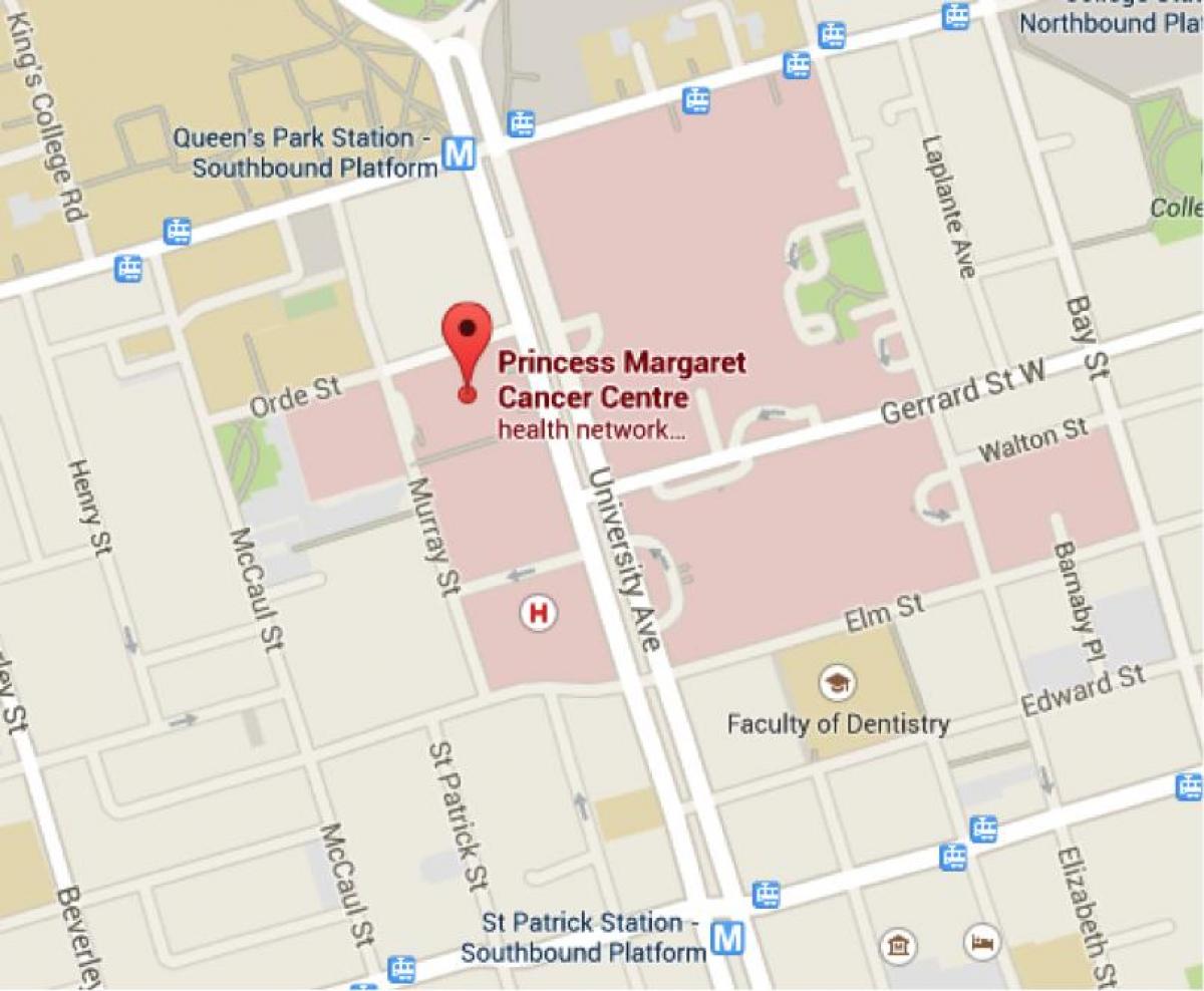 Mapa de la Princesa Margaret Cancer Centre de Toronto