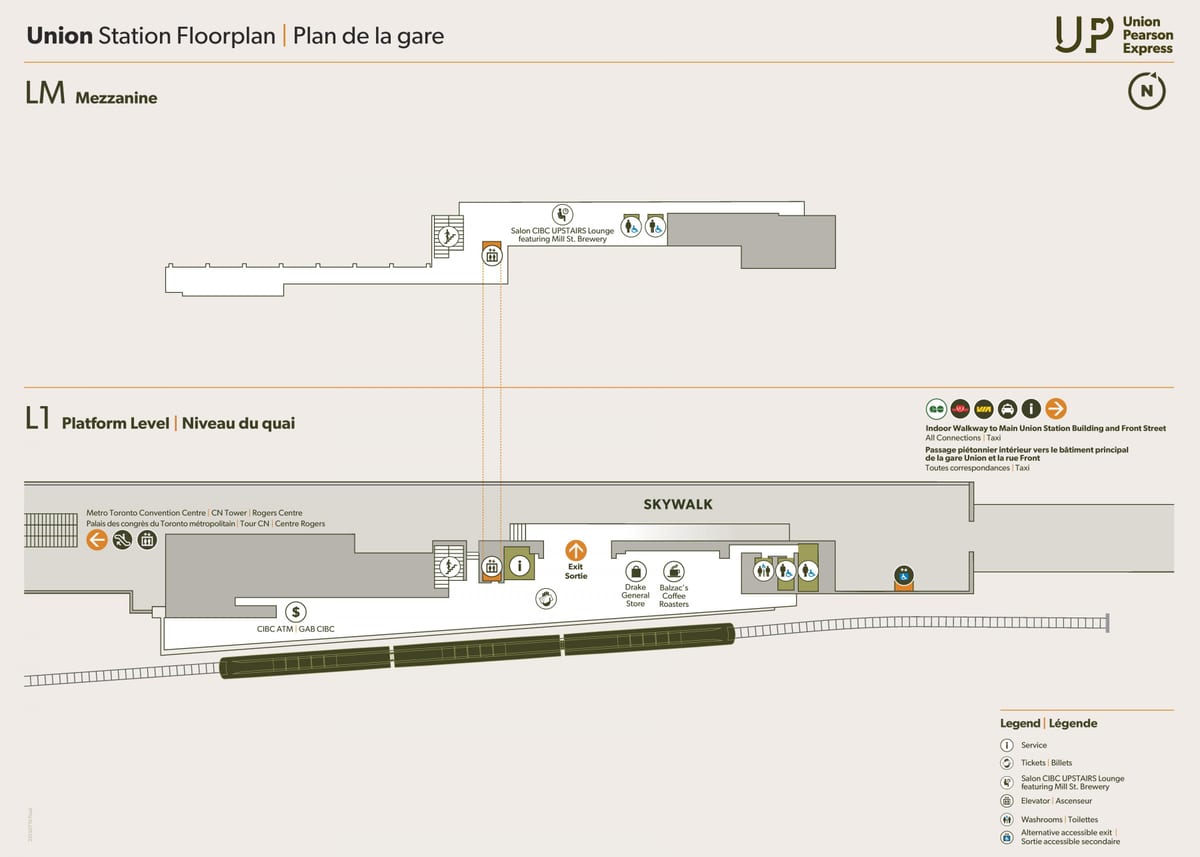 Mapa de la Unión de la estación de nivel de la plataforma