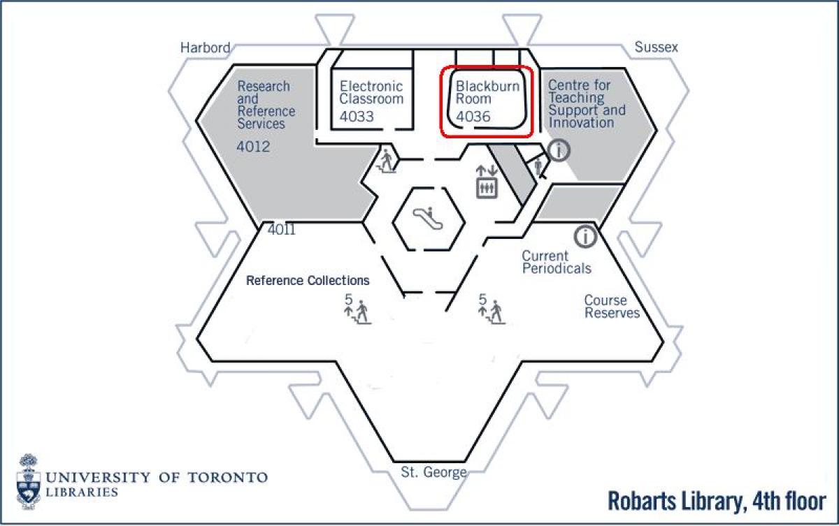 Mapa de la universidad de Toronto, Robarts library blackburn habitación