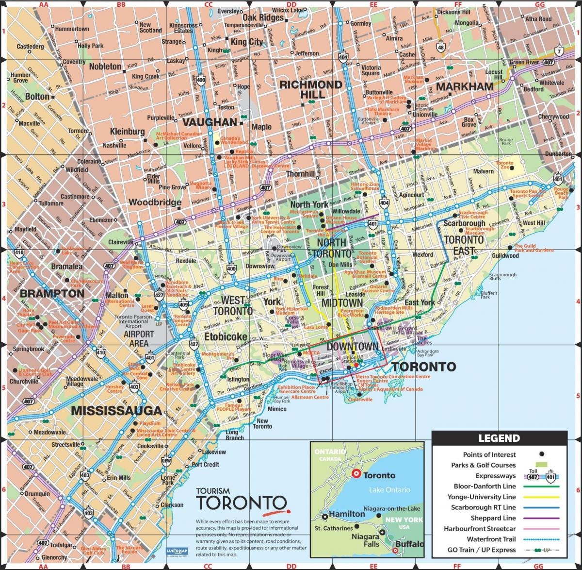 Mapa de Autopistas de Toronto