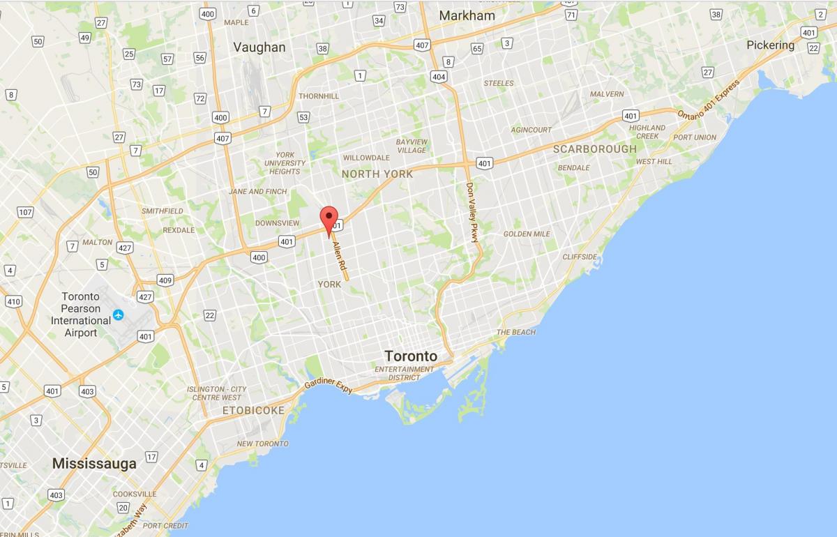 Mapa de Lawrence Alturas del distrito de Toronto