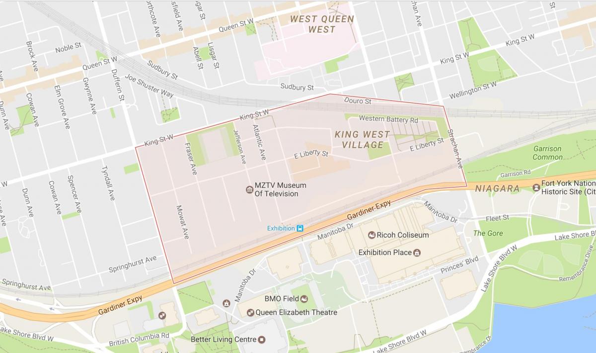 Mapa de Liberty Village barrio de Toronto