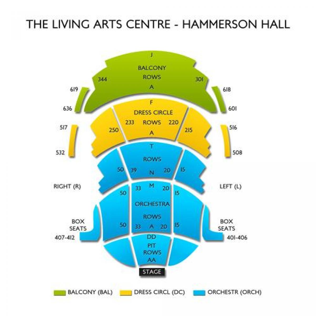 Mapa de Living Arts Centre Hammerson hall