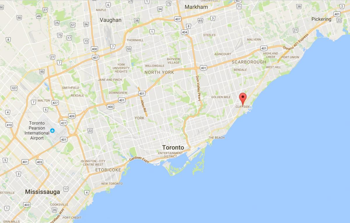 Mapa de los Acantilados del distrito de Toronto