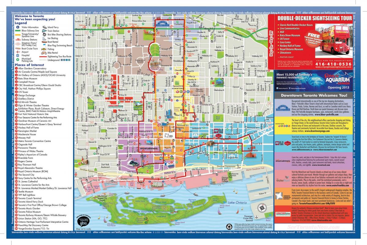Mapa de los lugares de interés de Toronto