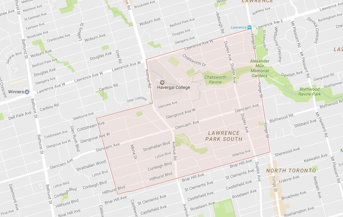 Mapa de Lytton Parque de barrio de Toronto