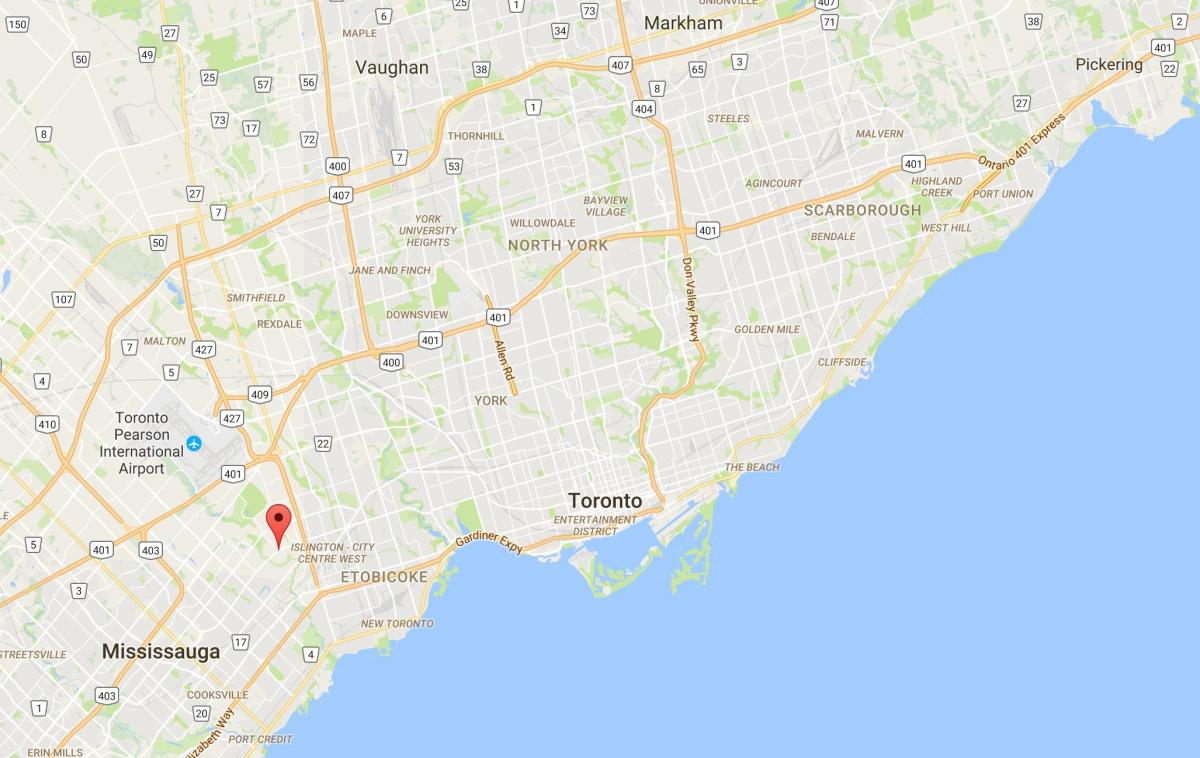 Mapa de Markland de Madera del distrito de Toronto