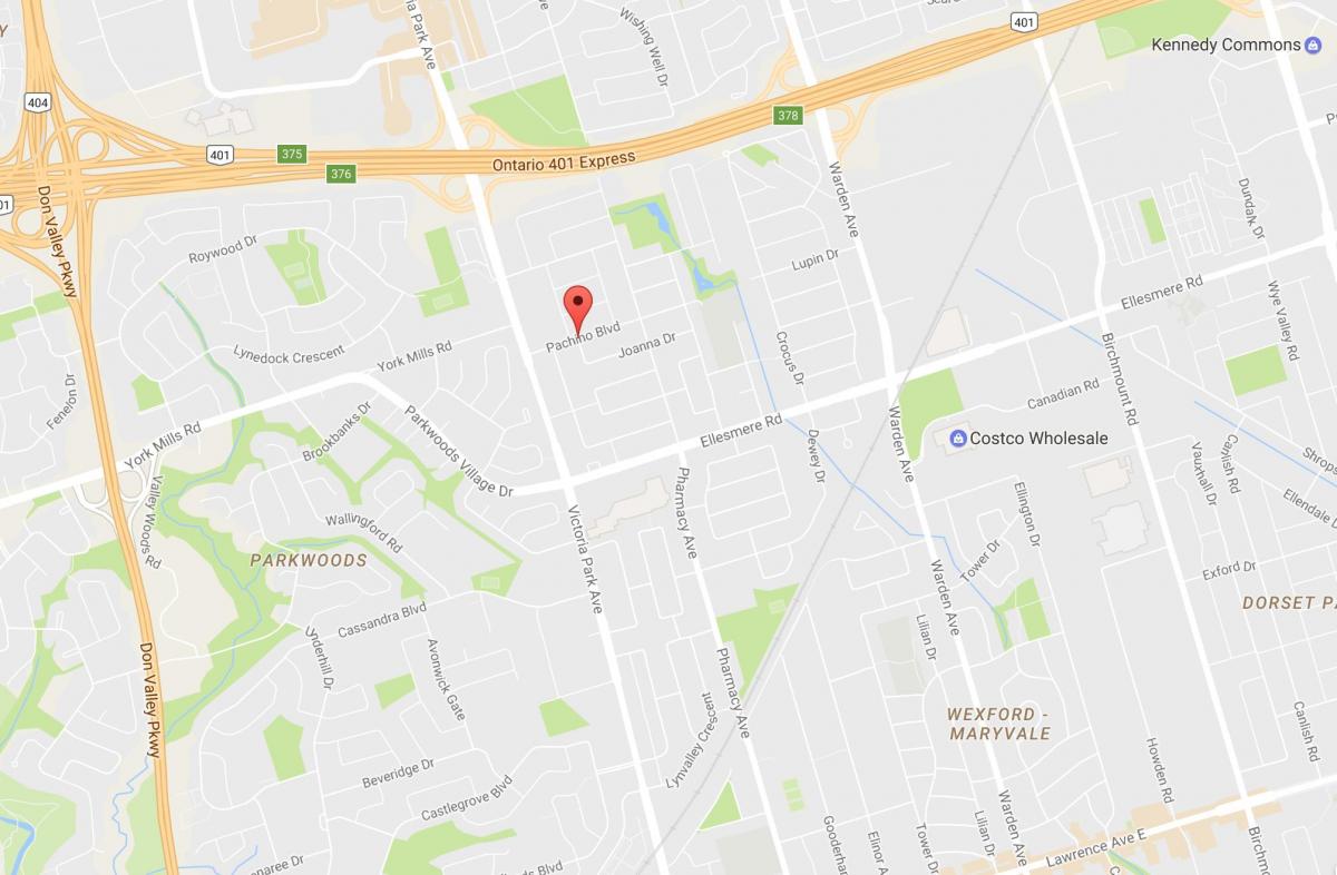 Mapa de Maryvalen eighbourhood Toronto