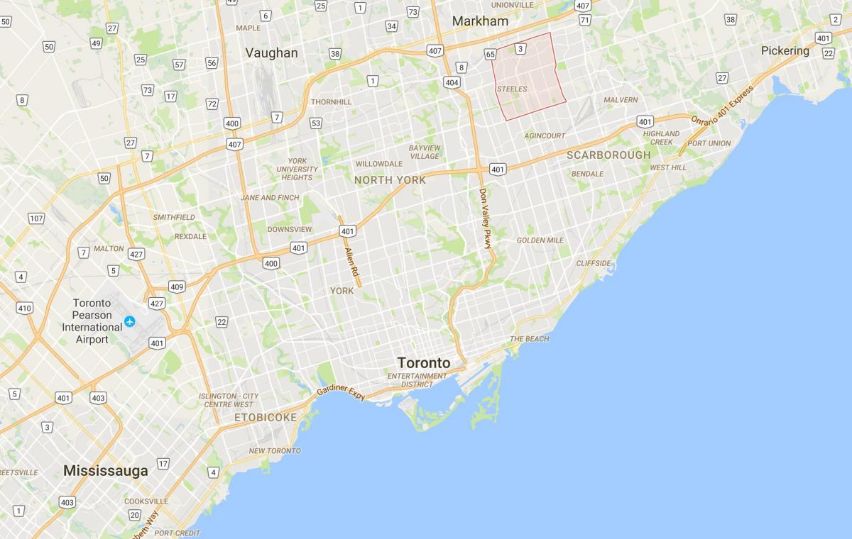 Mapa de Milliken distrito de Toronto