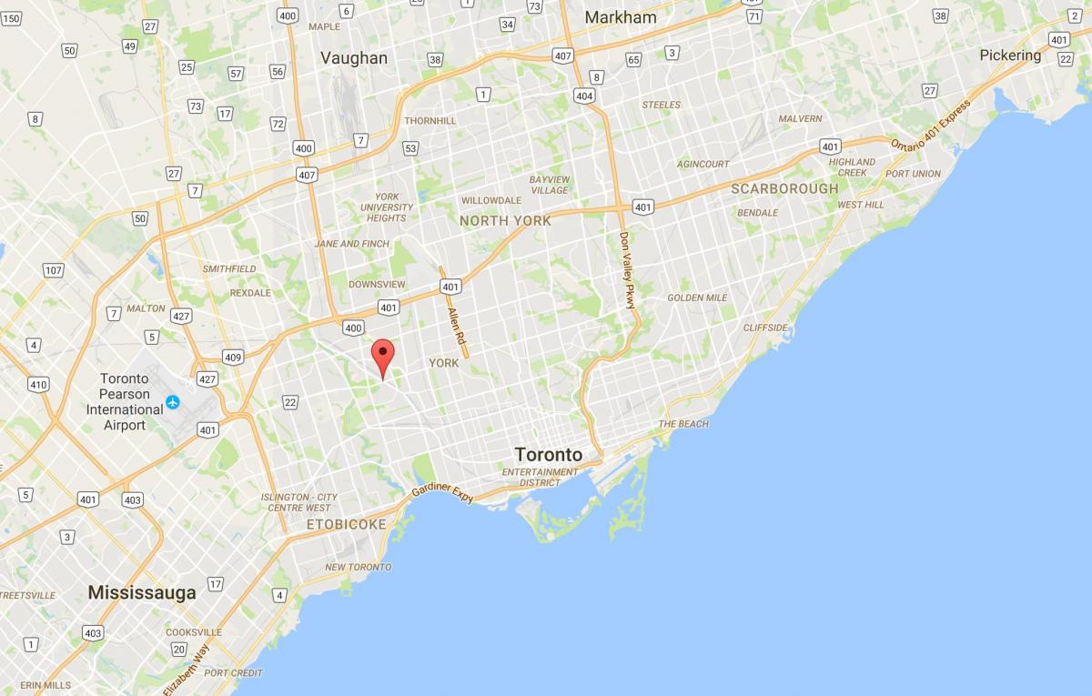 Mapa de Monte Dennis distrito de Toronto