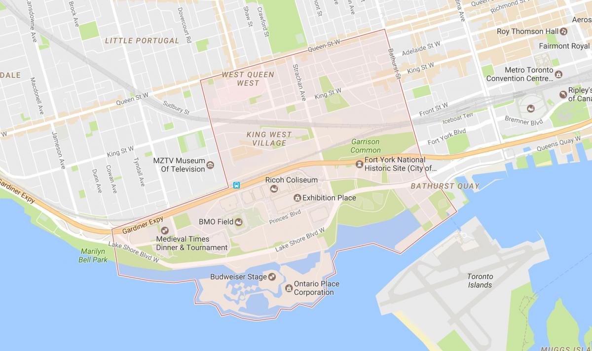 Mapa de Niagara barrio de Toronto
