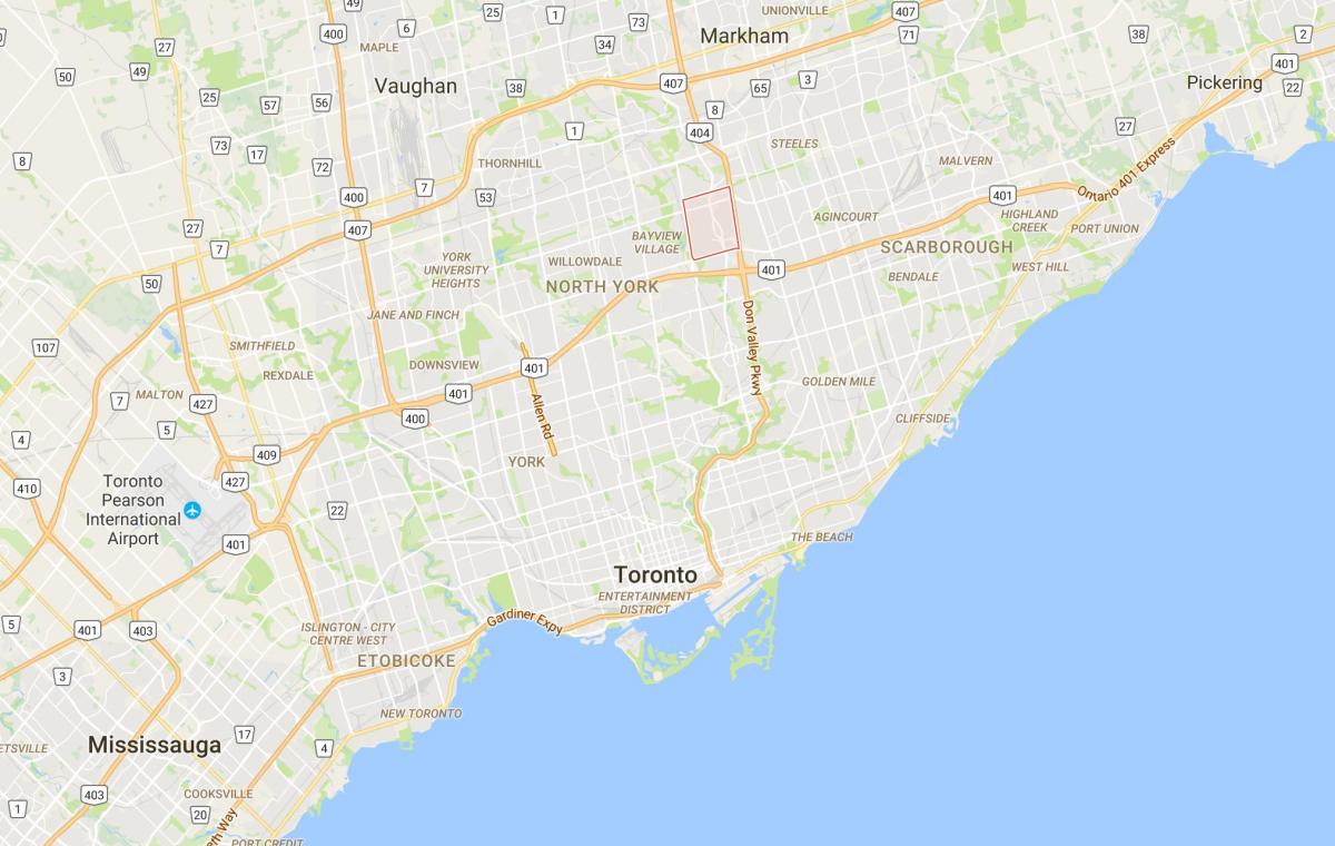 Mapa de Don Valle de la Aldea del distrito de Toronto