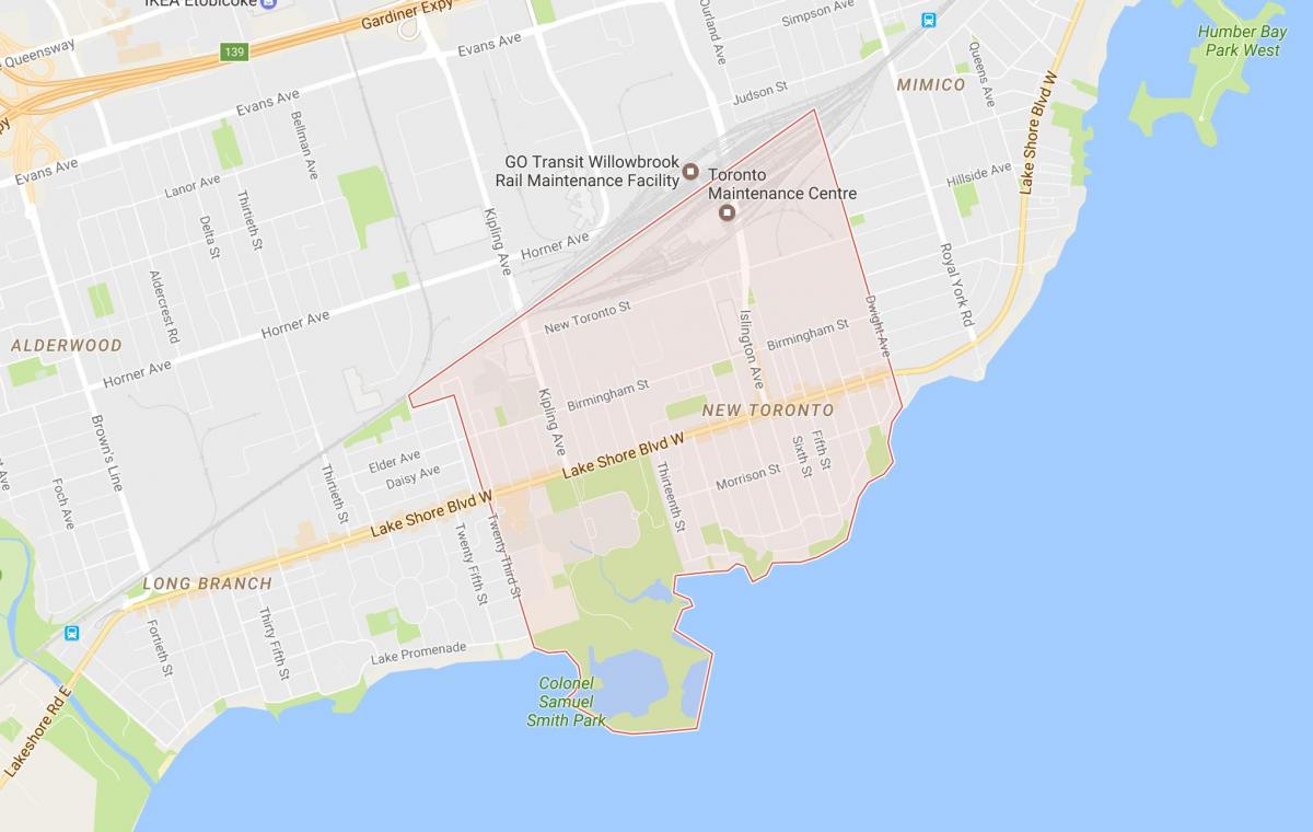 Mapa de Nueva Toronto barrio de Toronto