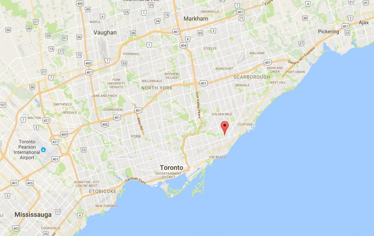Mapa de oak ridge del distrito de Toronto