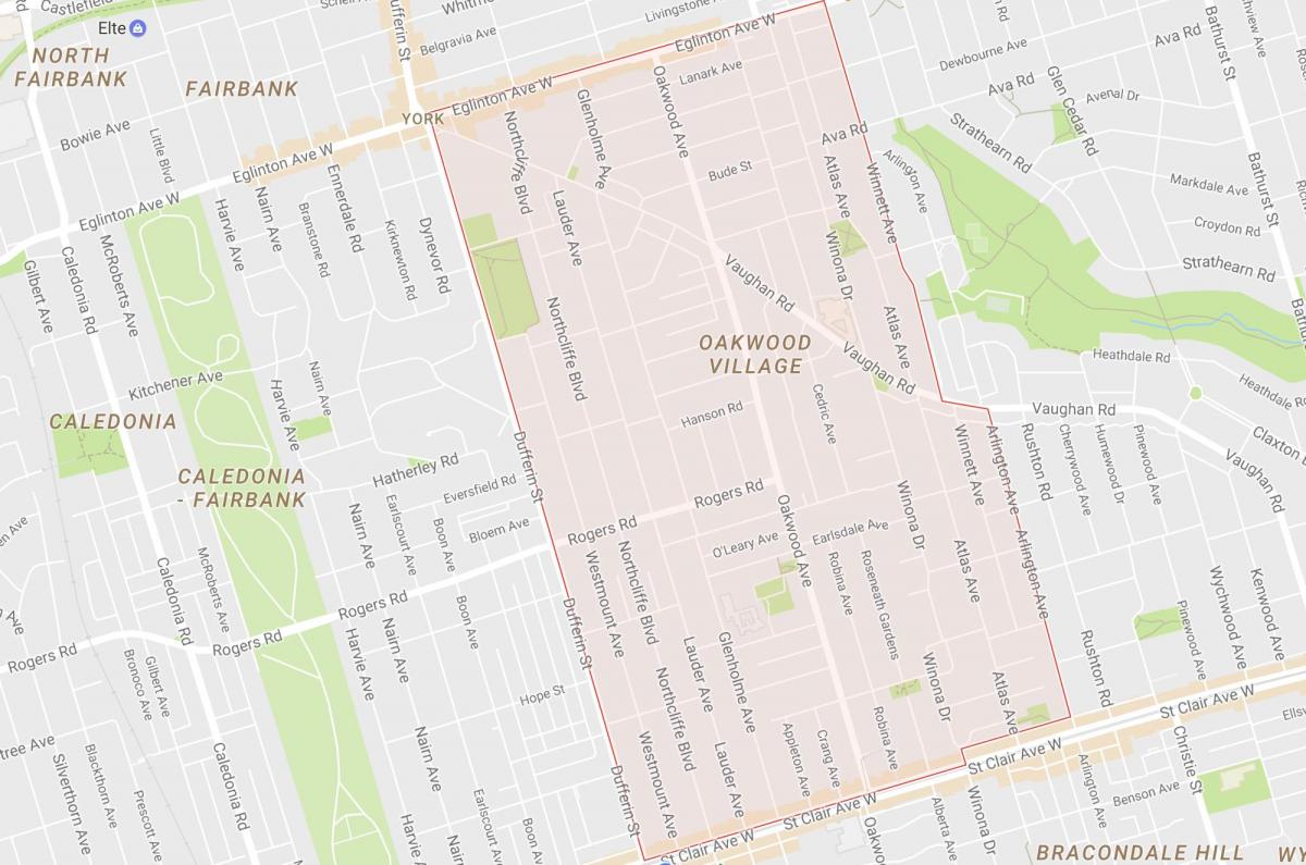Mapa de Oakwood–Vaughan barrio de Toronto