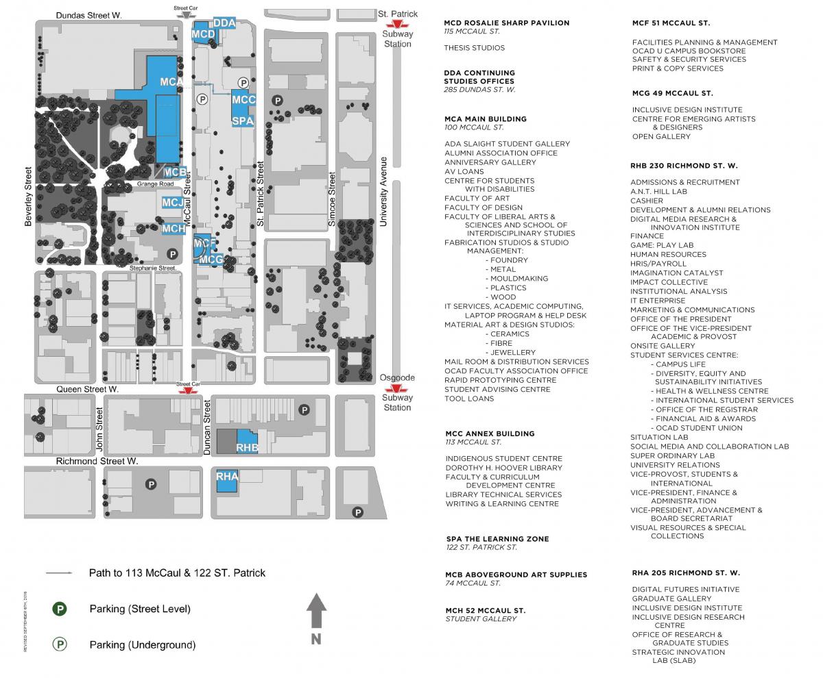 Mapa de OCAD de la Universidad de Toronto