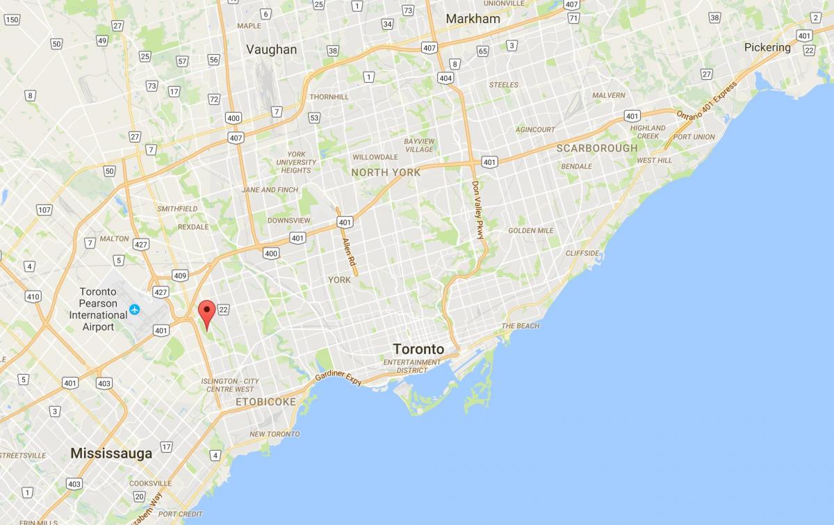 Mapa de West Deane Parque del distrito de Toronto