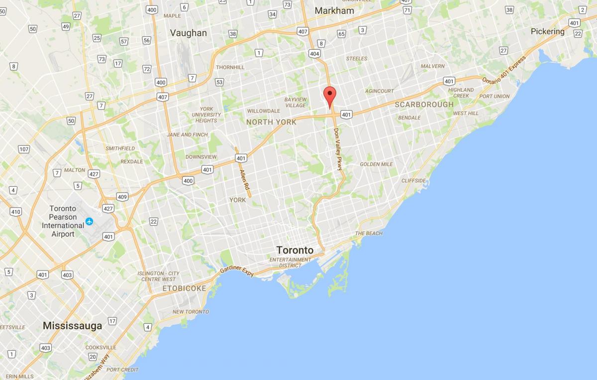 Mapa de Parkway Bosque del distrito de Toronto