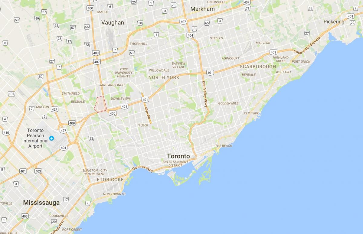 Mapa de Pelmo Parque – Humberlea distrito de Toronto