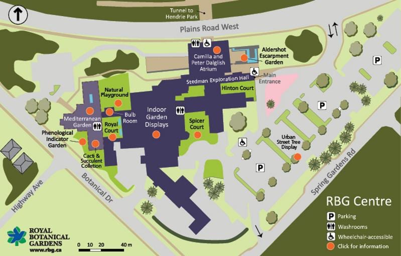 Mapa del Real jardín Botánico de Toronto