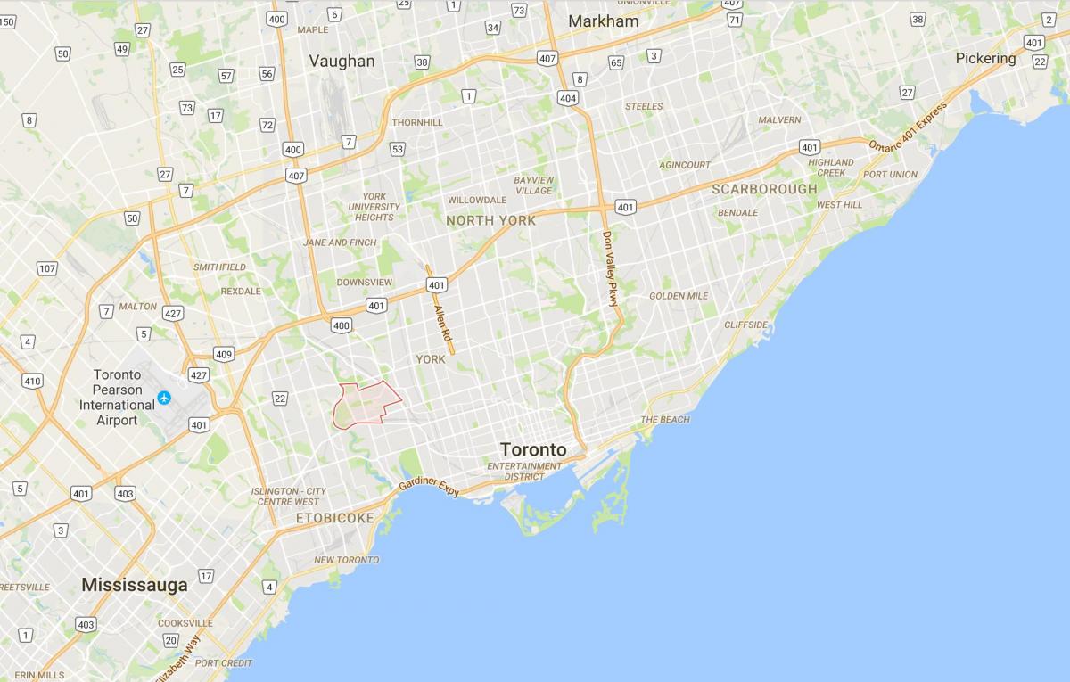 Mapa de Rockcliffe–Smythe distrito de Toronto