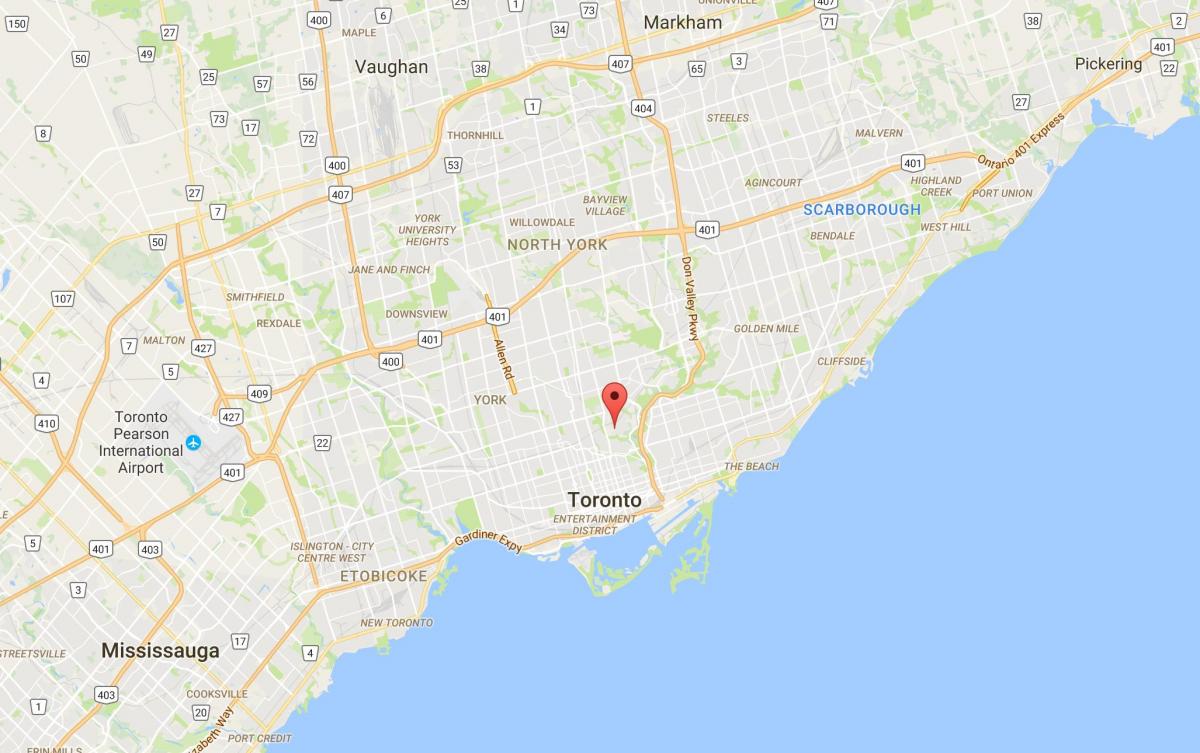 Mapa de Rosedale distrito de Toronto