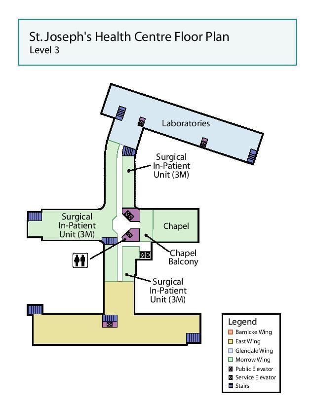 Mapa de San José del centro de Salud de Toronto nivel 3