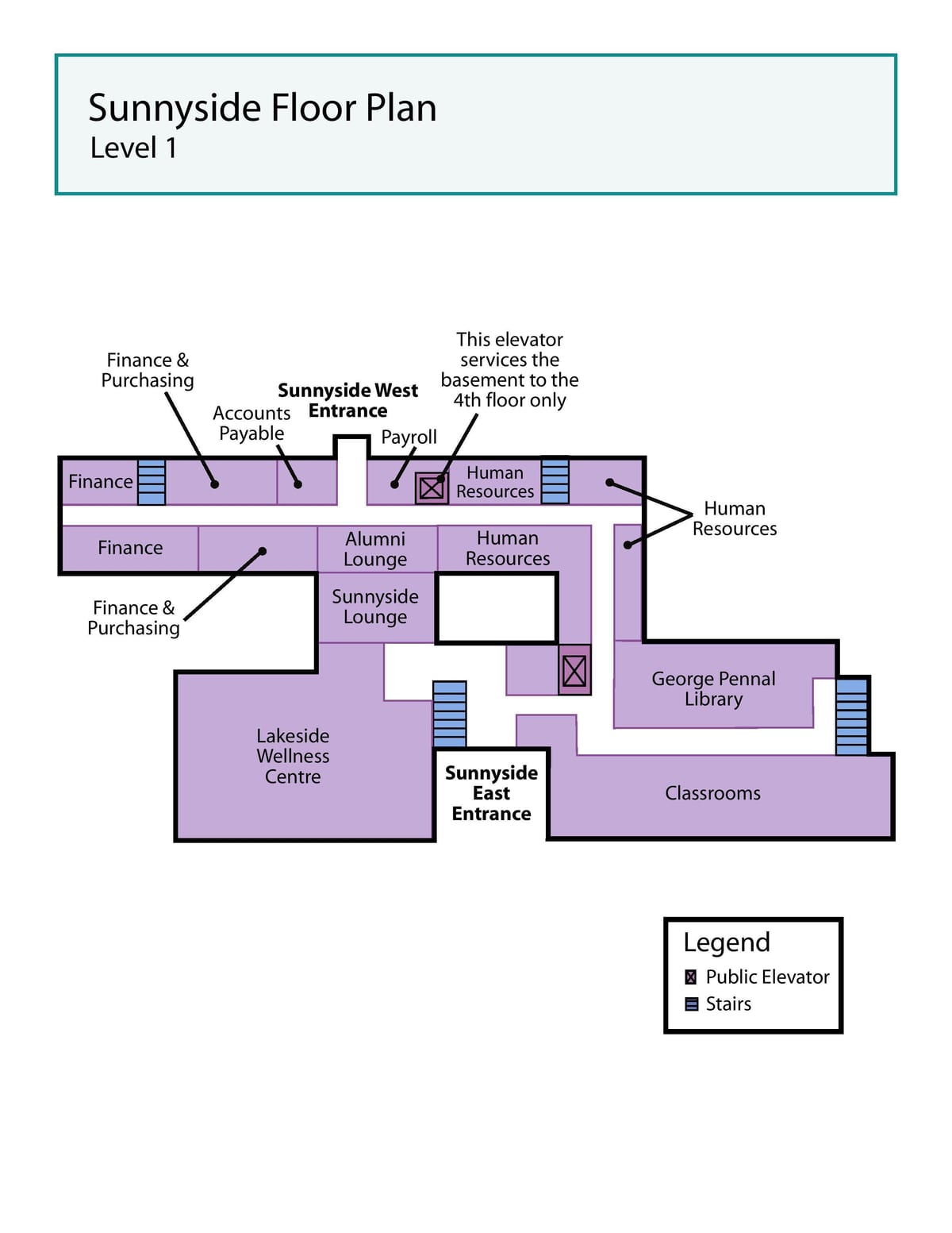 Mapa de San José del centro de Salud de Toronto Sunnyside nivel 1