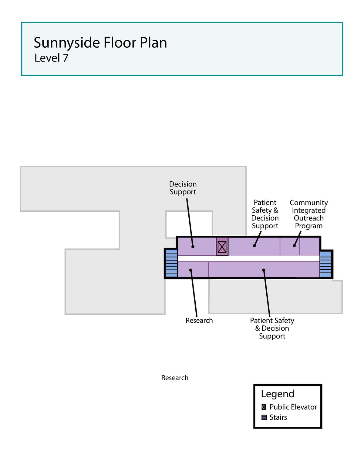 Mapa de San José del centro de Salud de Toronto Sunnyside nivel 7