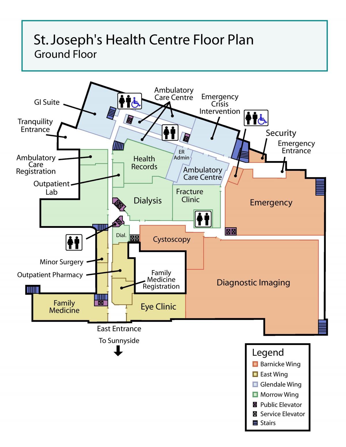 Mapa de San José del Centro de Salud de la planta baja