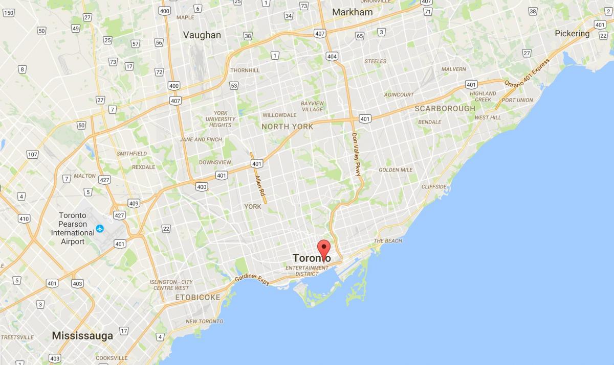 Mapa de San Lorenzo del distrito de Toronto