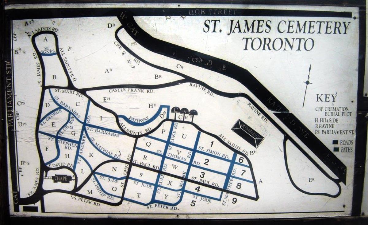 Mapa de St James cementerio